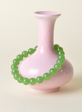 凤飞凰天然和田玉苹果绿手串