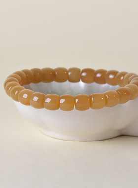 凤飞凰和田玉糖玉直切桶珠手串