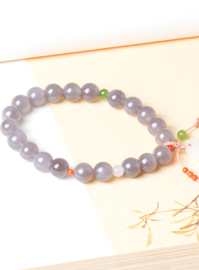 凤飞凰和田玉烟紫复古手链