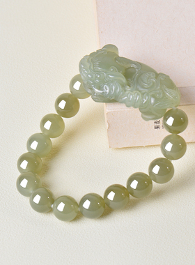 凤飞凰和田玉貔貅手串本命年