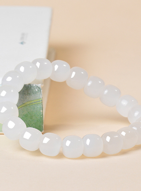 凤飞凰和田玉羊脂白玉转运珠手链