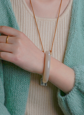 凤飞凰和田玉藕粉手镯58.4mm