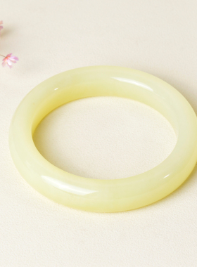 54mm和田玉黄玉手镯女款