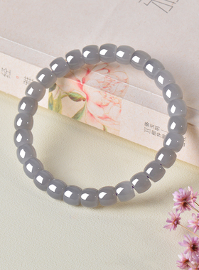 凤飞凰和田玉烟紫桶珠转运手链