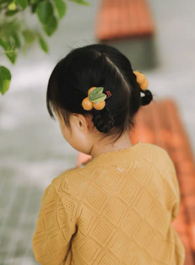 ins发夹宝宝小橘子女童花头饰品