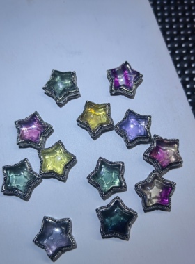 小星星幻彩天然莹石镶嵌魔盒Diy手链项链简约时尚潮流百搭高保色