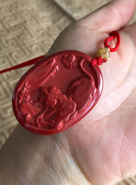 天然朱砂12十二生肖虎吊坠项坠男女本命年开运旺挂饰挂件情侣礼物