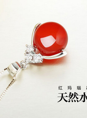 天然红玛瑙招财玉佛珠子证书吊坠