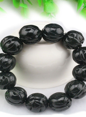 天然和田玉手链佛珠送证书