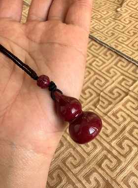 多子多福吊坠嫣芝美玉原矿朱砂