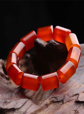 红玛瑙五行缺火手链送证书