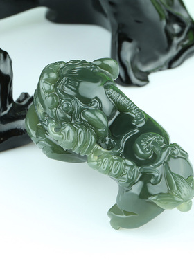 如意天然和田玉貔貅证书吊坠