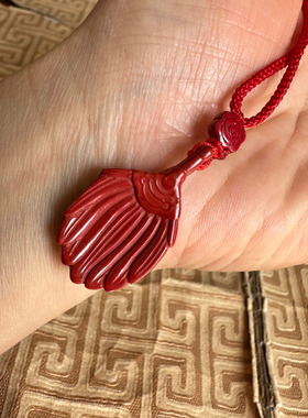 嫣芝美玉男女朱砂诸葛宝扇项链