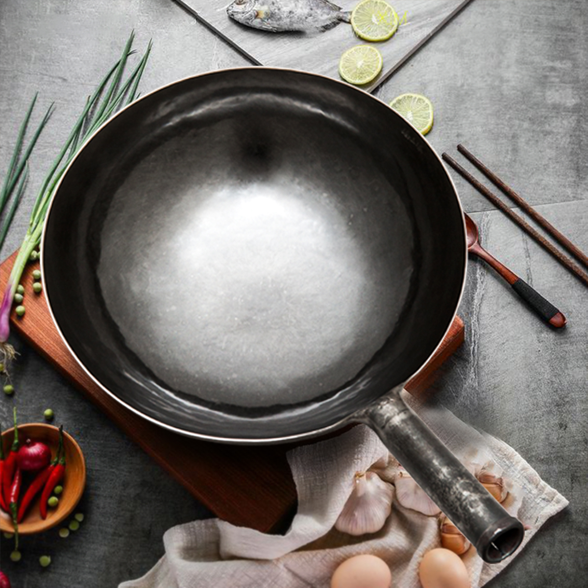 正宗官方章丘臻三环无涂层炒菜锅 臻三环炒锅