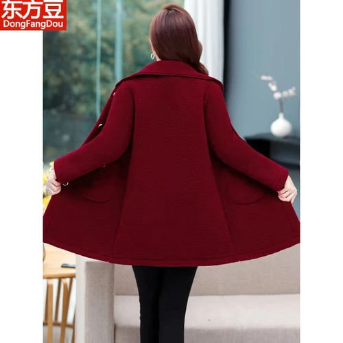 Утепленный пуховик для матери, бархатная куртка, шерстяное пальто, для среднего возраста