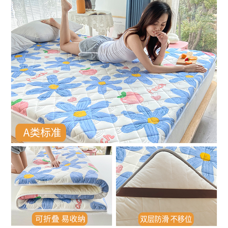 纯棉防滑榻榻米床垫软垫折叠褥子单人双人家用卧室床褥垫垫被定制-图3