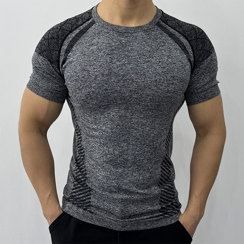 无缝显大健身服男高弹力速干运动短袖透气紧身衣训练T恤塑身上衣,淘宝优惠券,粉丝福利购,淘宝优惠卷
