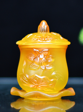 财神杯莲花杯祖先佛堂大悲水摆件