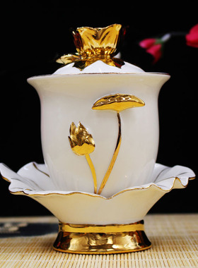 插花瓶陶瓷荷花瓶家用花瓶