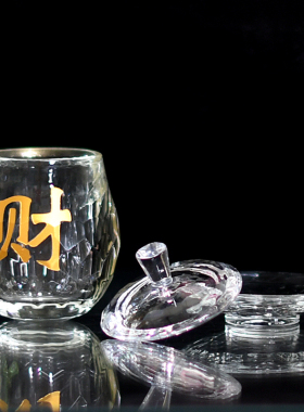 水晶净水杯莲花杯大悲水财神杯