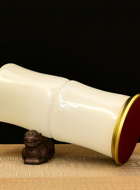 白琉璃玉香筒花瓶放香筒佛堂