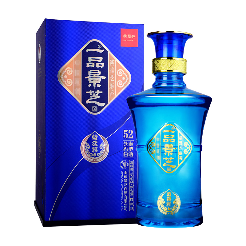 景芝 一品蓝淡雅 52%vol 芝麻香型白酒 500ml 单瓶装 118.4元包邮（双重优惠） 