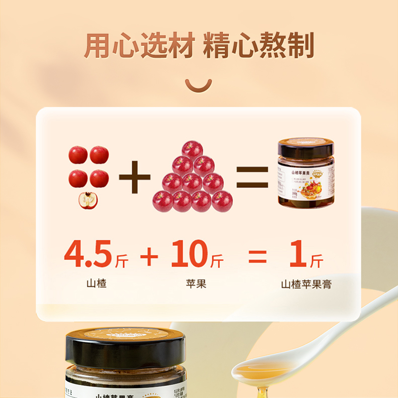 秋田满满山楂六物膏两罐装即食泡水滋补冲饮鸡内金膏送宝贝辅食谱_传统滋补营养品 第2张
