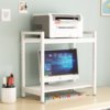 Adjustable computer host stand printer storage rack