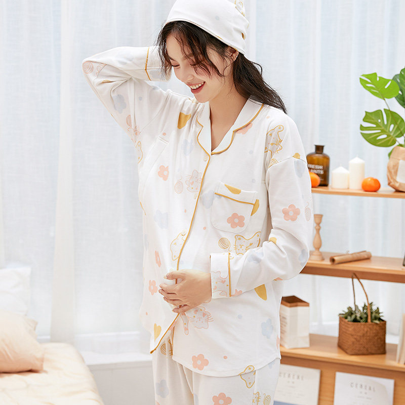 咕羊羊月子服春秋纯棉孕妇时尚睡衣 咕羊羊家居服套装