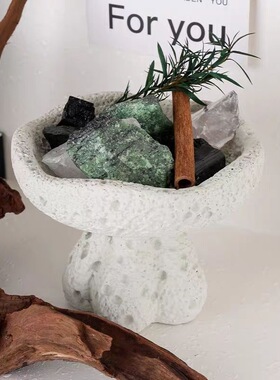 香薰蜡烛杯蘑菇杯造景石膏杯手工diy空杯扩香石自制容器花盆摆件