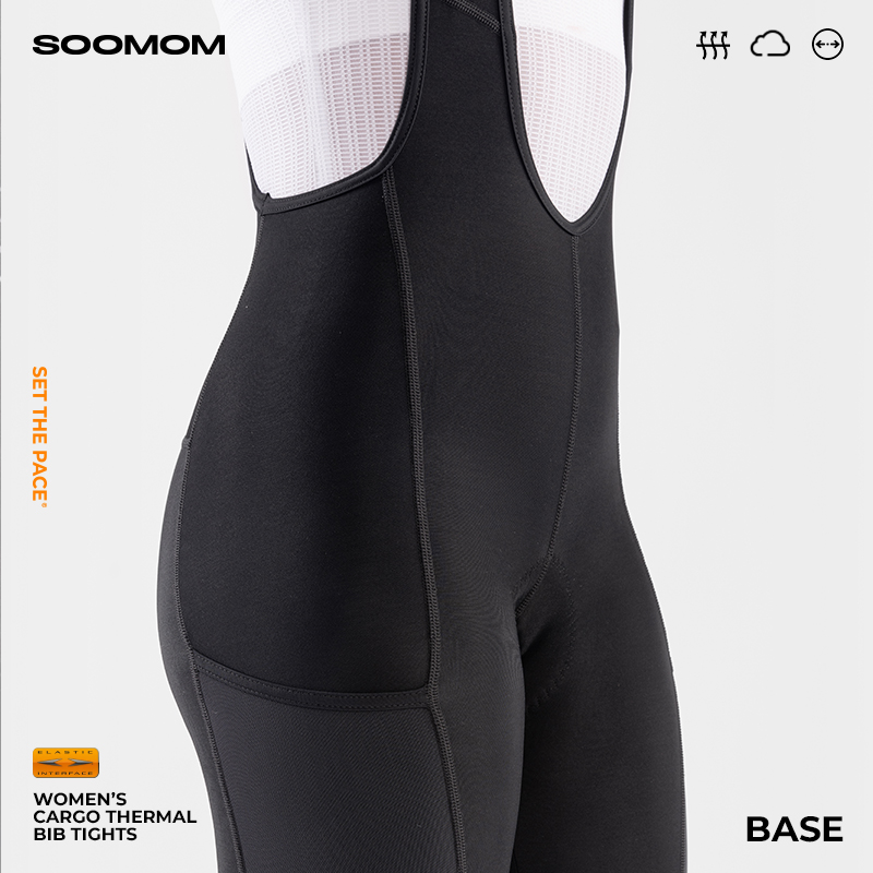 SOOMOM | BASE 女士公路车储物抓绒背带骑行长裤 - 图3