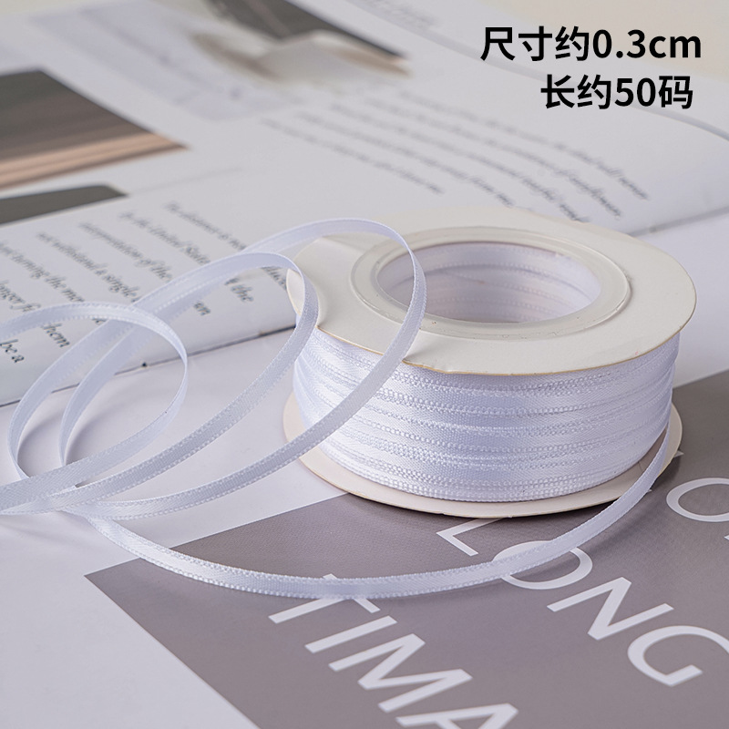 0.3cm彩色细丝带蛋糕装饰礼品包装打包绑带绸缎带diy甜品烘焙装扮 - 图3