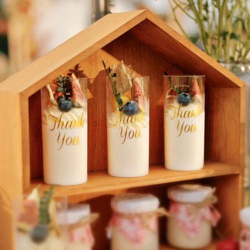 甜品台装饰thank you布丁杯贴纸 婚礼满月周岁甜品台wedding贴纸 - 图1