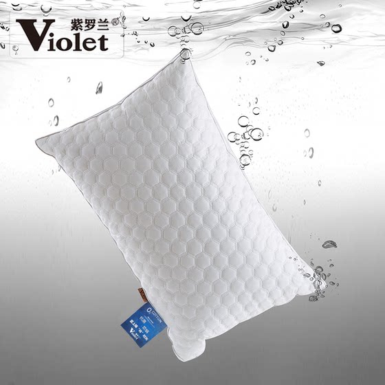 A pair of pair] Anti -mites antibacterial violet single double hotel pillow pillow core whole cotton puffy velvet adult pillow