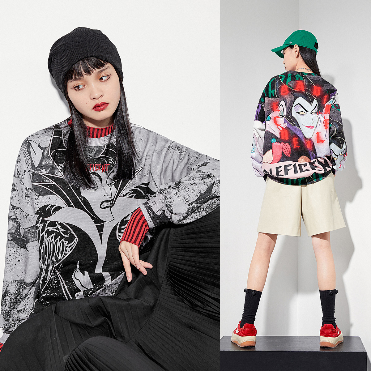 【太平鸟沉睡魔咒联名】暗黑风女卫衣 太平鸟广仁卫衣/绒衫