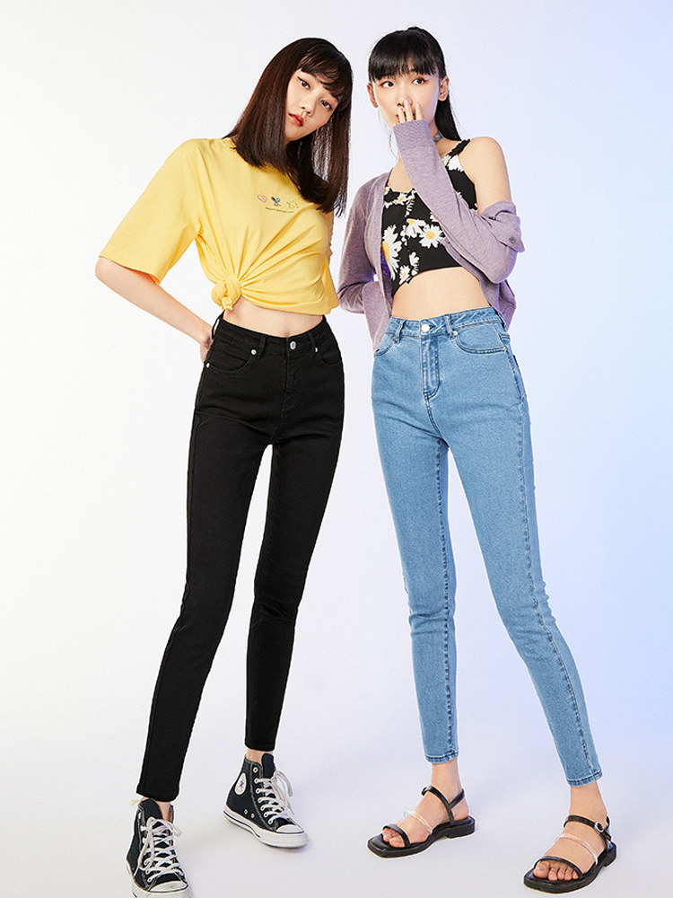 太平鸟高腰女秋装2020年新款牛仔裤 太平鸟广仁牛仔裤