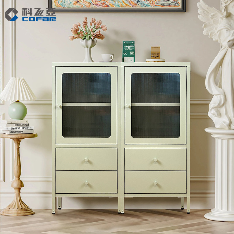 科飞亚下两抽餐边柜抽屉柜厨房餐厅收纳柜钢制靠墙客厅茶水柜矮柜,淘宝优惠券,粉丝福利购,淘宝优惠卷