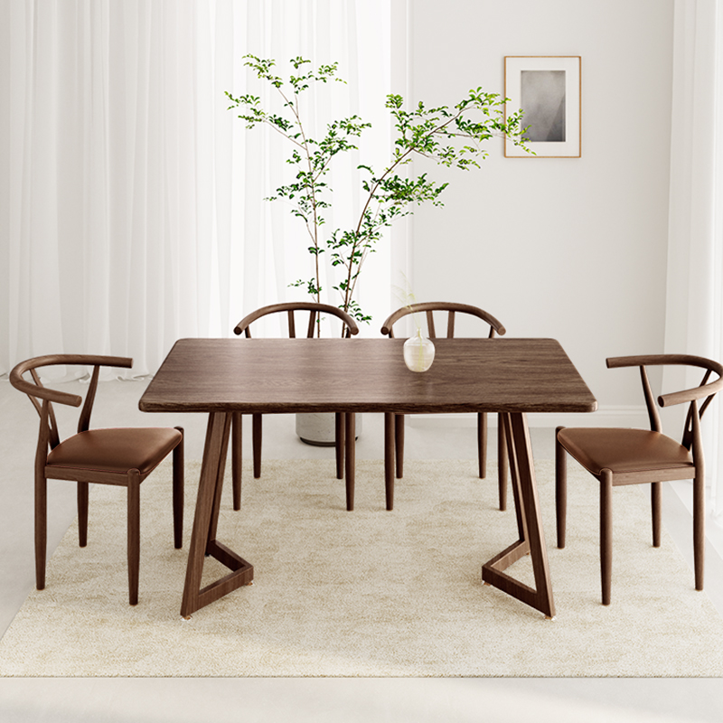 餐桌家用小户型长方形实木饭桌出租房桌椅组合餐饮商用快餐店桌子 - 图0