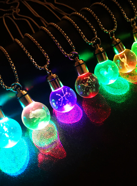 蹦迪项链ins玻璃吊坠水晶