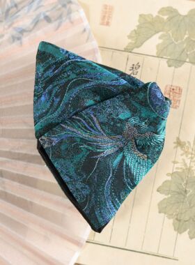 苏绣世家 非遗名家宋锦贝壳抓夹（手缝8cm）国风气质鲨鱼抓夹