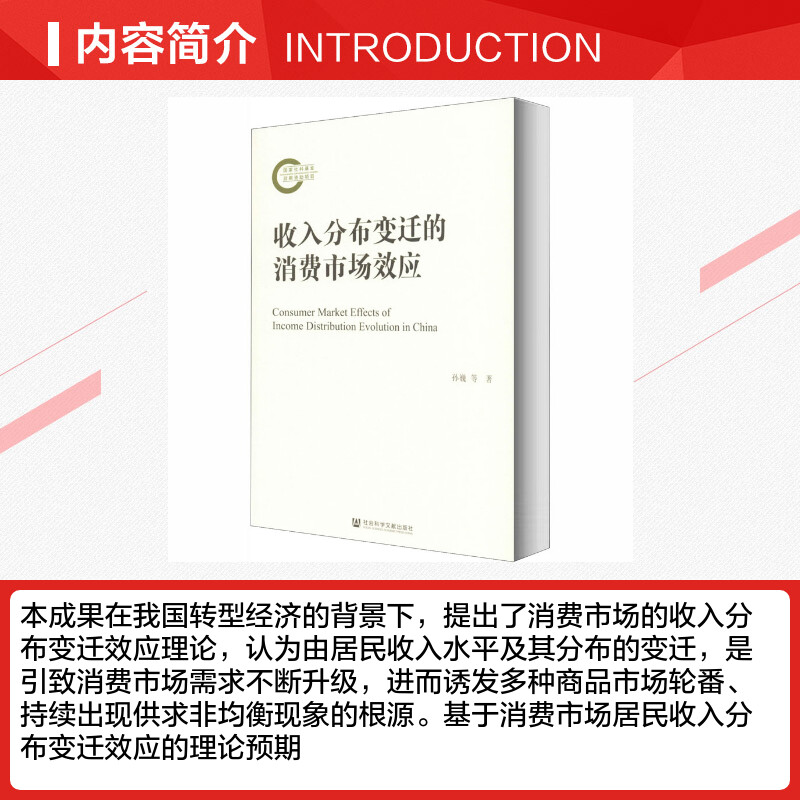 收入分布变迁的消费市场效应 孙巍,杨程博,苏鹏 著 中国经济/中国经济史经管、励志 新华书店正版图书籍 社会科学文献出版社