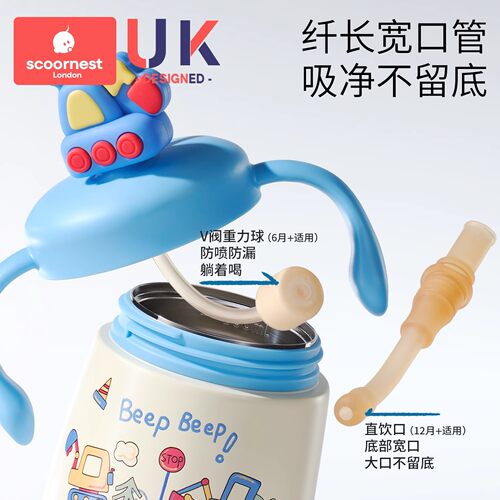 科巢儿童公仔牛奶保温杯原装配件 吸嘴+吸管+杯盖+背带 - 图0