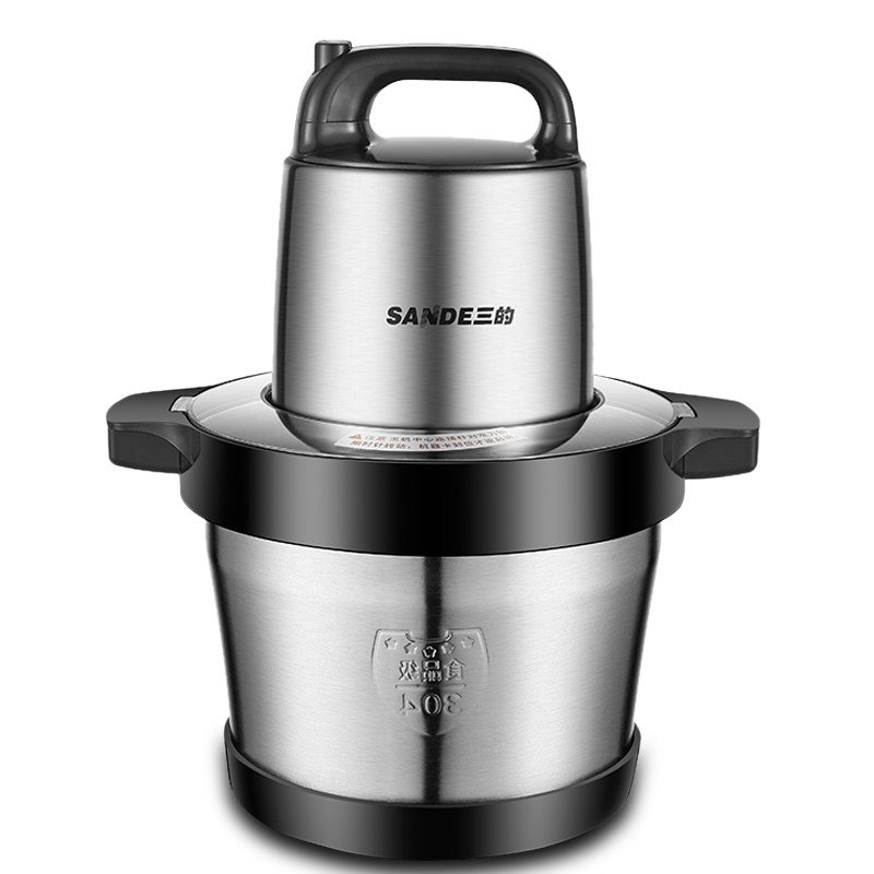 三的绞肉机商用约6L大容量打肉机家用电动不锈钢碎肉机切菜绞馅机