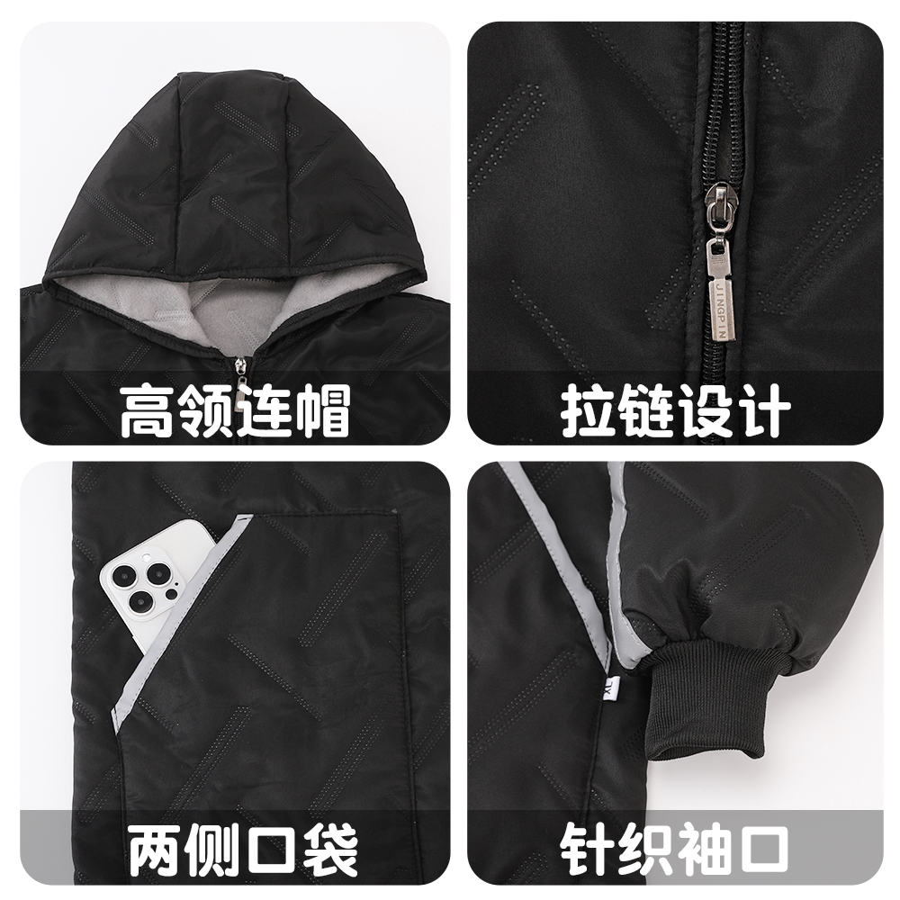 加绒加厚罩衣冬季新款棉袄工作服棉大衣男女同款御寒锁温耐脏围裙