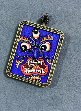 大黑天财神藏式唐卡玛哈嘎拉佛牌