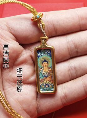 西藏小唐卡吊坠佛牌项链