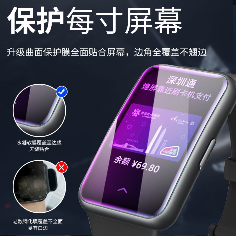 适用于华为fit手表膜watchfit2手环6贴膜6Pro全屏覆盖watch fit2智能手表保护膜防摔Pro屏保fti表盘钢化膜软 - 图1