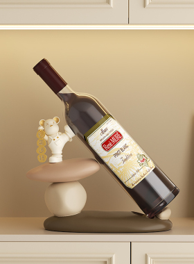 奶油风石来运转红酒架摆件