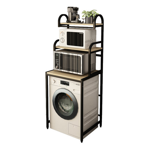 滚筒洗衣机置物架落地翻盖阳台洗衣机上方架子波轮浴室收纳储物架 - 图3