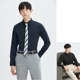JDV Men's Spring/Summer Square Neck Business Commuter Basic Easy to Care White Shirt Long Sleeve Formal Shirt Top